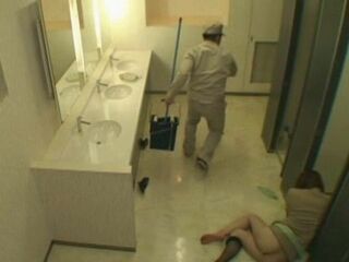 Your Wildest Dreams Come True with Our Crazy Janitor in Public Toilet Creampie Orgy