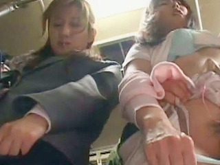 Japanese teen with dark hair gives blowjob in public and loves it